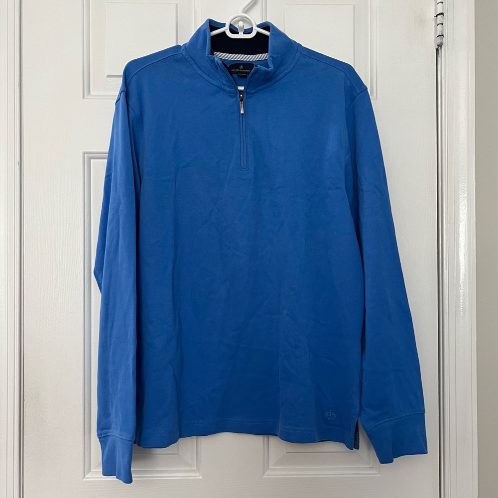 Brooks Brothers Blue Quarter-Zip Pullover